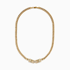 EF - Signature 14K Yellow Gold Diamond and Emerald Panther Necklace