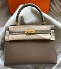 Hermes - 
Kelly 25 
Etoupe ghw
Epsom leather