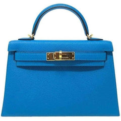 Hermes - kelly 20 Blue zanzibar - Chevre Gold hw
