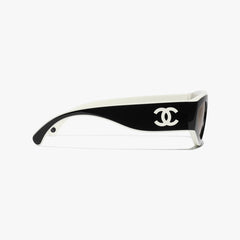 Chanel - Cat Eye Sunglasses - Black White Beige - Chanel Eyewear