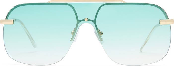 Mash X Nod  - oversized clear sunglasses from LA  - Teal grad