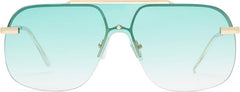 Mash X Nod  - oversized clear sunglasses from LA  - Teal grad