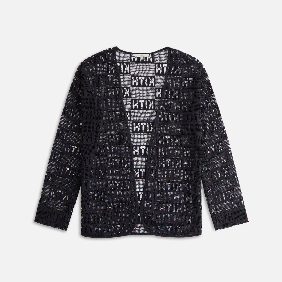 Kith - lace logo cardigan - black