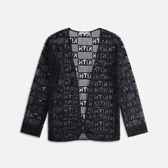 Kith - lace logo cardigan - black