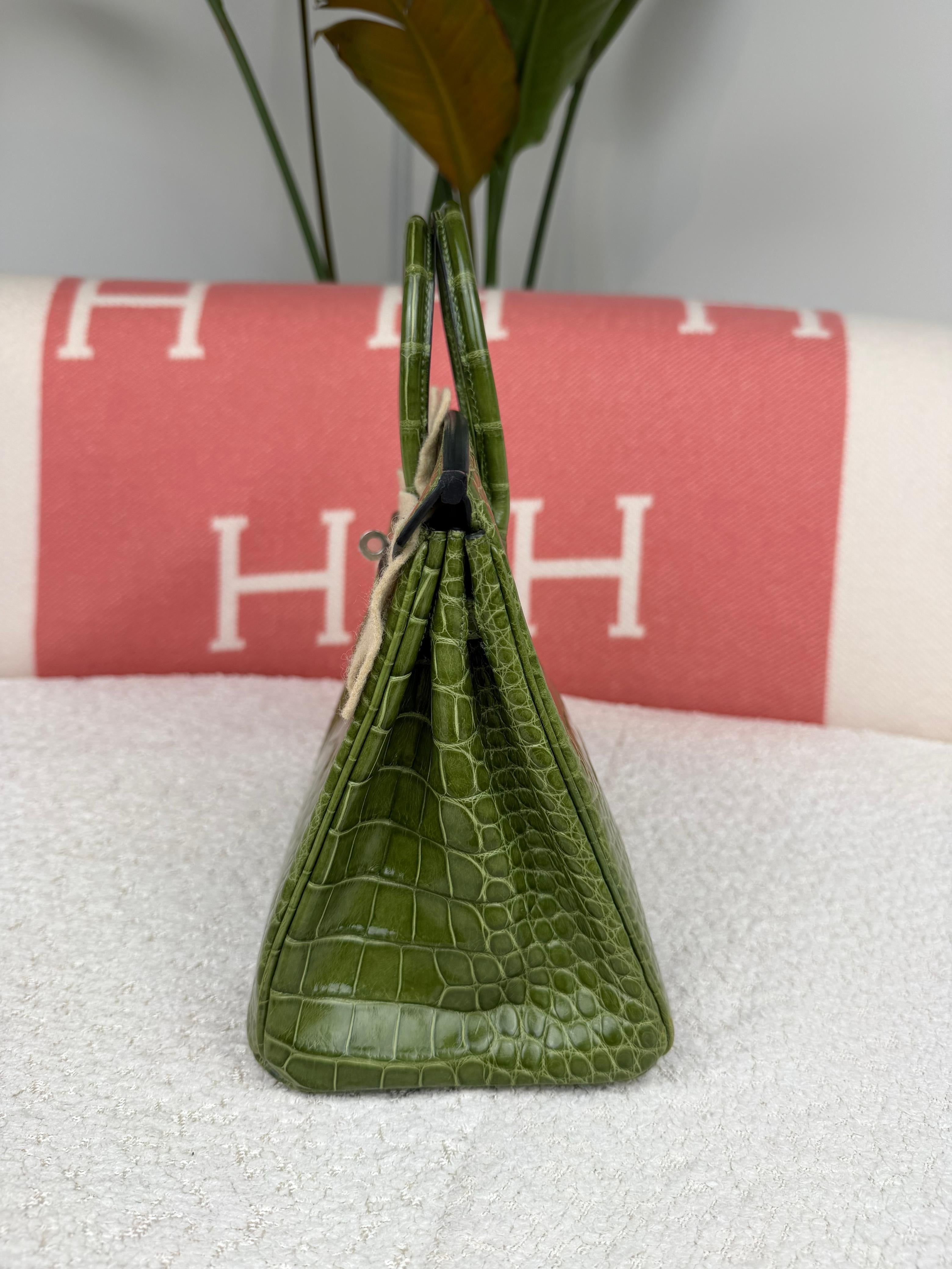 Hermes - B25 Pelouse Shiny Alligator Phw N - ready for delivery
