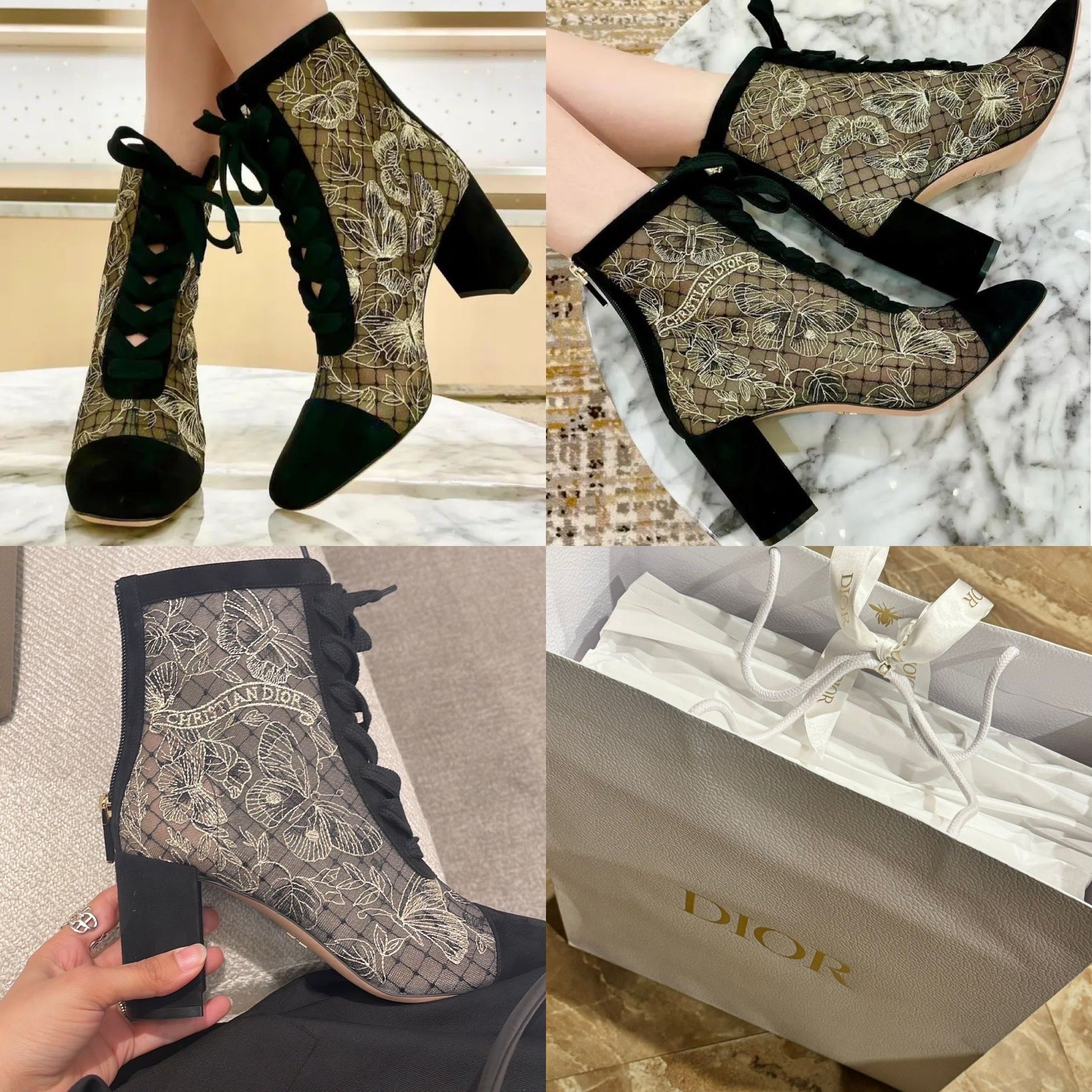 Dior - suede mesh boots - size 39