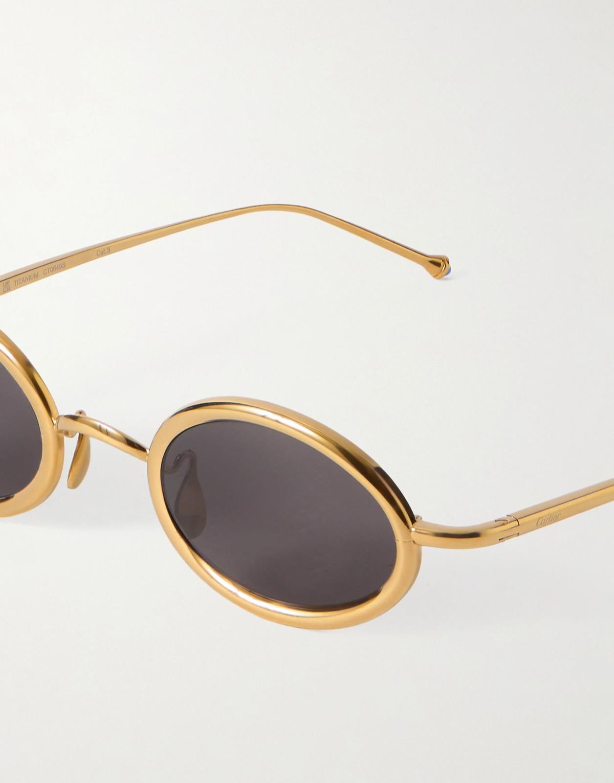 Cartier - Oval-frame gold-tone titanium sunglasses