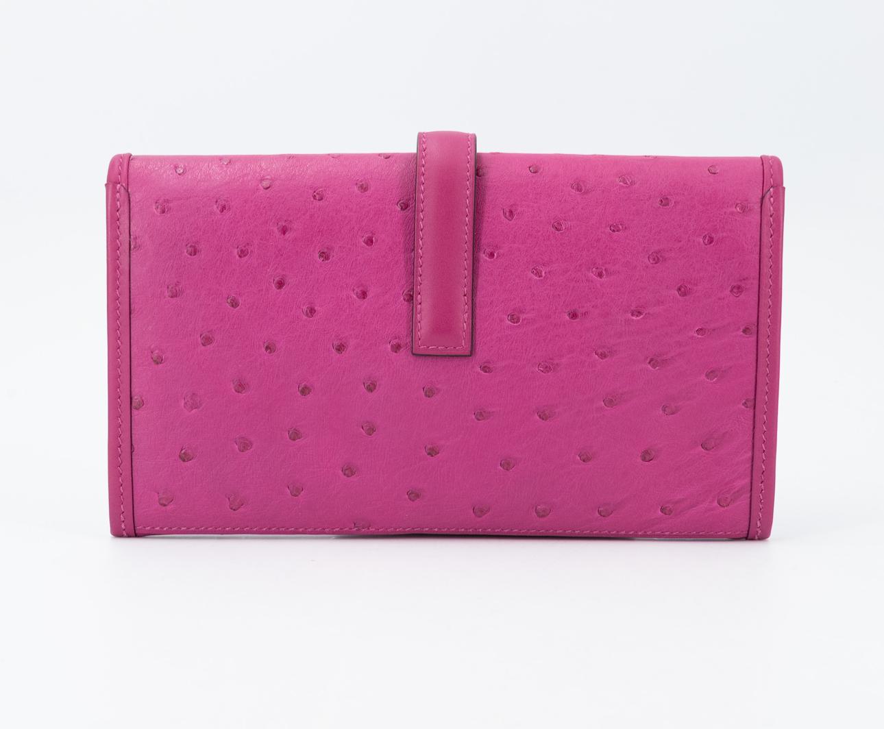 Hermes - Jige Duo Clutch bag Rose Purple (L3) Ostrich D