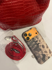 Bougie Bags - the real crocodile 🐊 - shopping / shoulder  - fuchsia  - with strap