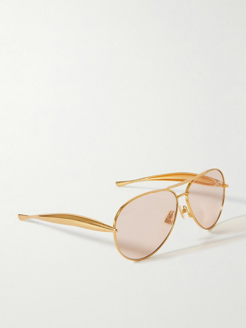 Bottega Veneta - Sardine Aviator-Style Gold-Tone Sunglasses