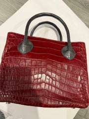 Bougie Bags - the real crocodile 🐊 - maroon / grey- with strap