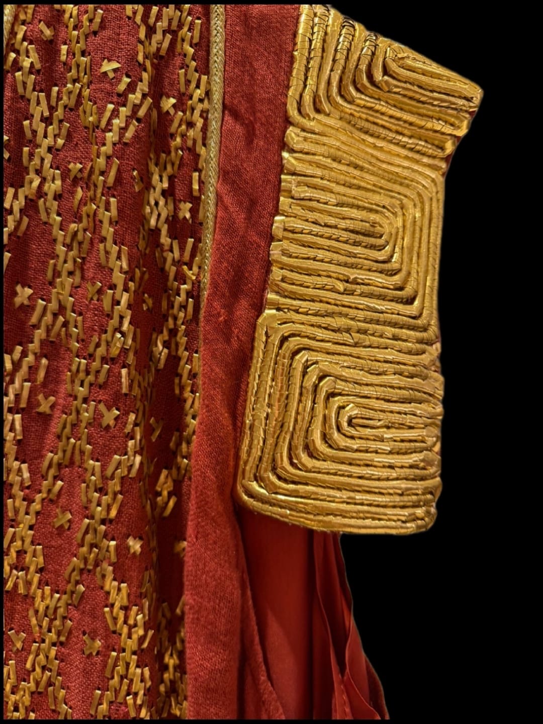 Mash X س ن د س  red & golden embroidery kaftan