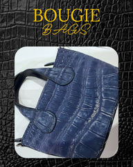 Bougie Bags - the real crocodile 🐊 - mini cross - blue suede - with strap
