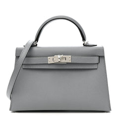 Hermes - kelly 20 Madame Calfskin Sellier Gris Pantin