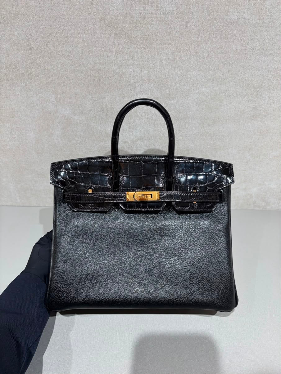Hermes- Birkin 25 touch shiny - Noir GHW