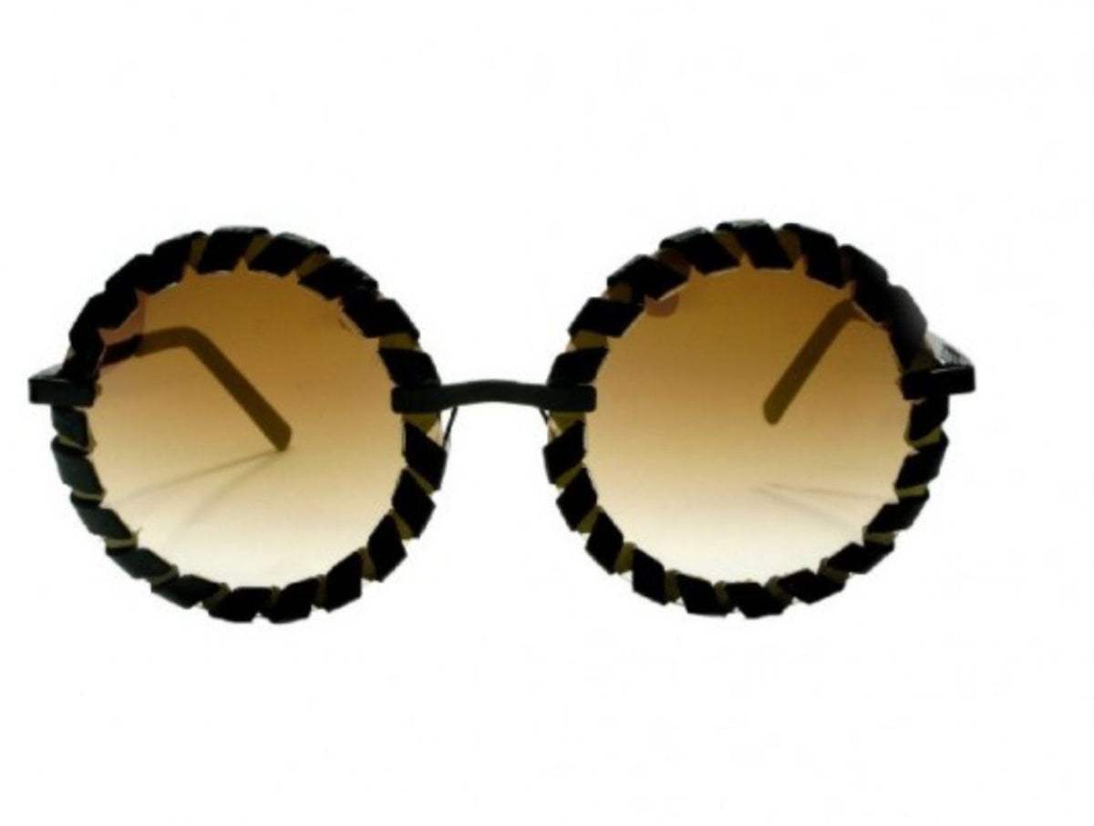 Capri sunglasses- limited leather - BLACK