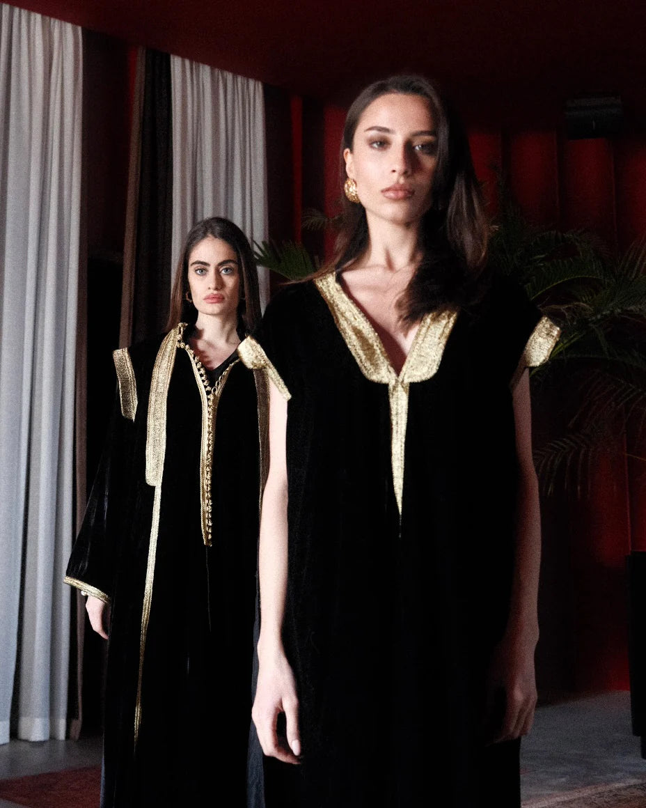 SHD X MASH - The Velvet Kuwaiti Royal Sleeveless Daraa - black