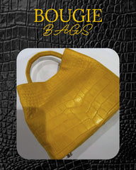 Bougie Bags - the real crocodile 🐊 - shopping / shoulder  - yellow  - with strap