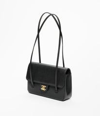 Chanel - small flap bag - black
