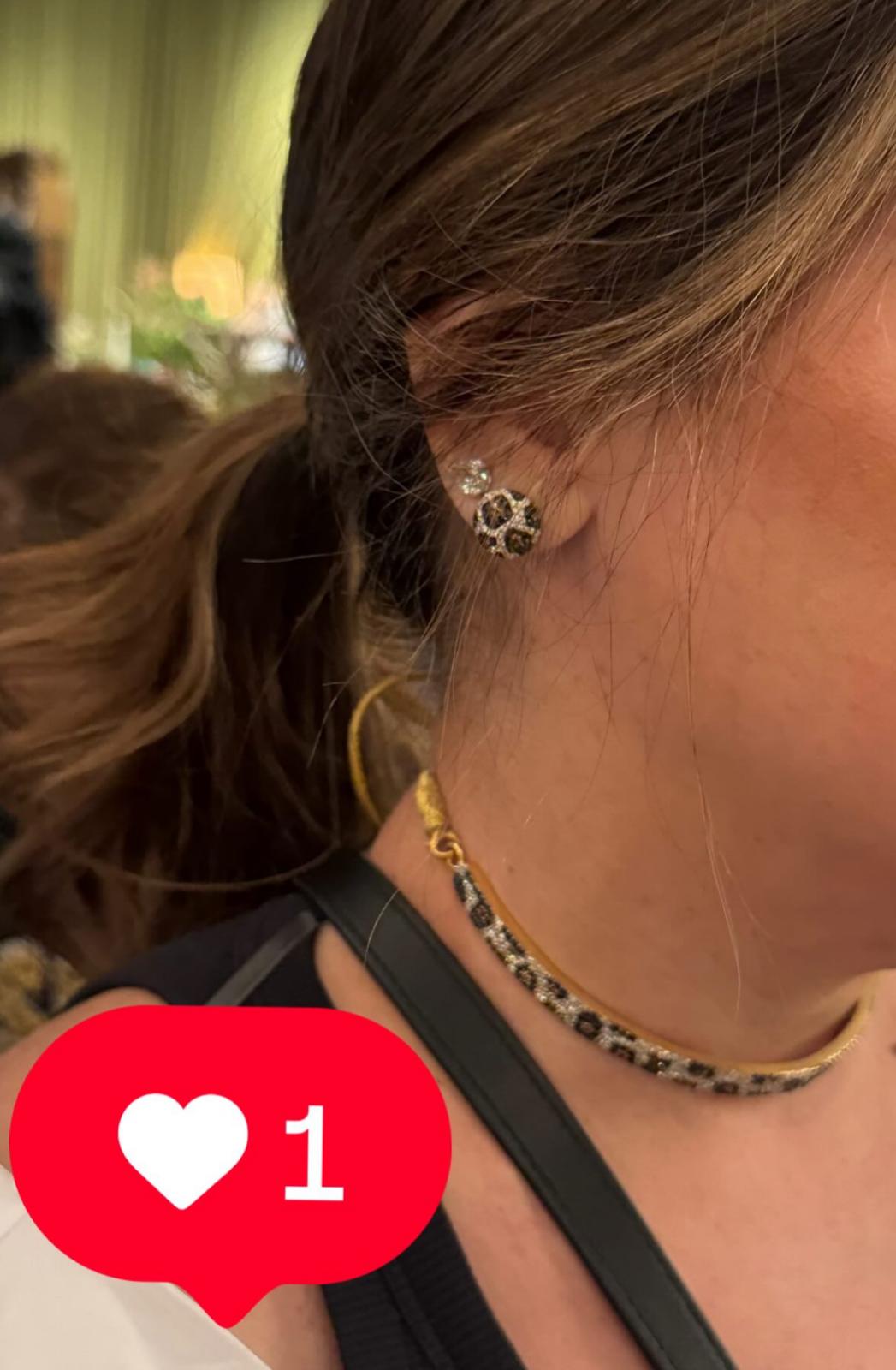 EF- leopard choker diamond & Gold