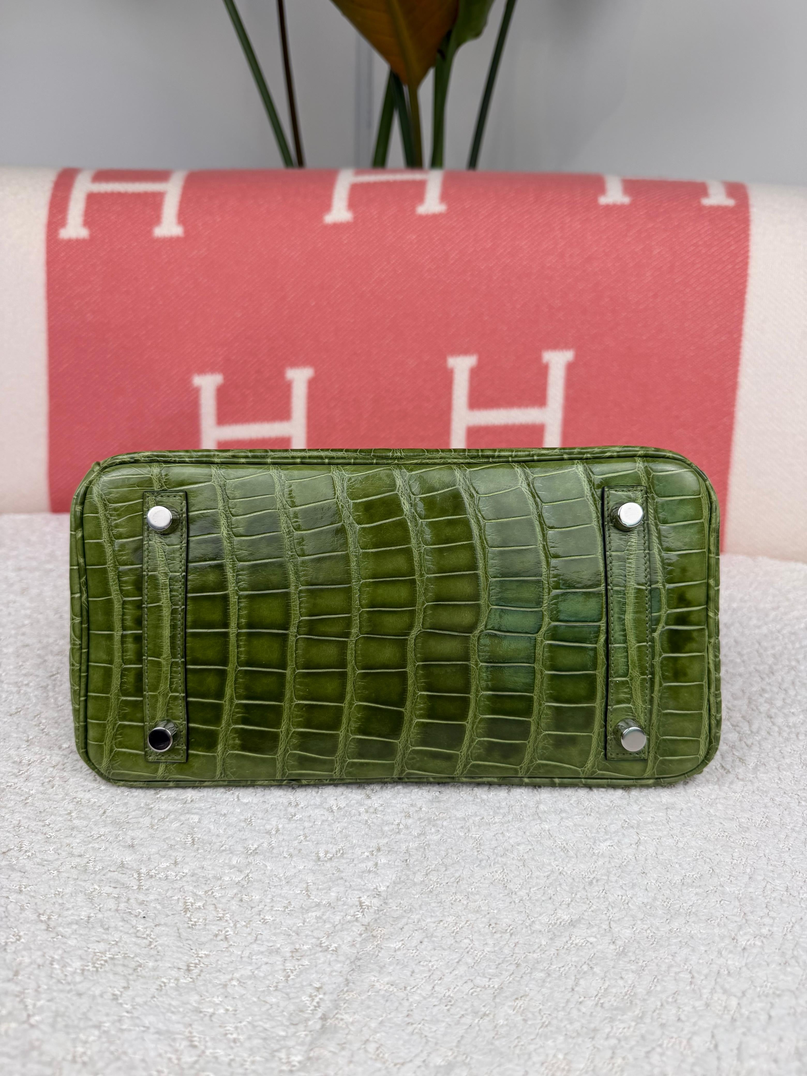 Hermes - B25 Pelouse Shiny Alligator Phw N - ready for delivery