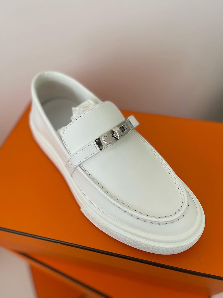 Hermes - Leather trainers  - white size 37.5