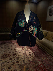 Teeb exclusive pieces for Mash - short embroidery besht - navy