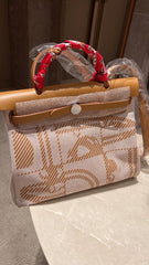 Hermes-  new Herbag size 31 with scarf Brides Gala