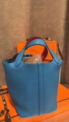 HERMES - PICOTIN 18 BLEU FRIDA/ ROSE MEXICO IN SHW
