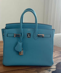 Hermes- Birkin25, blue du nord , phw