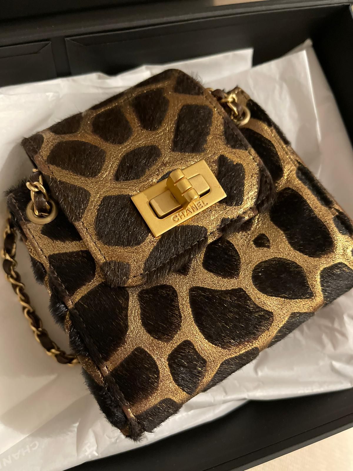 Chanel - pony hair mini cross bag  - animal print