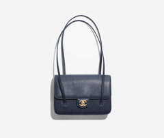 Chanel - small flap bag - navy