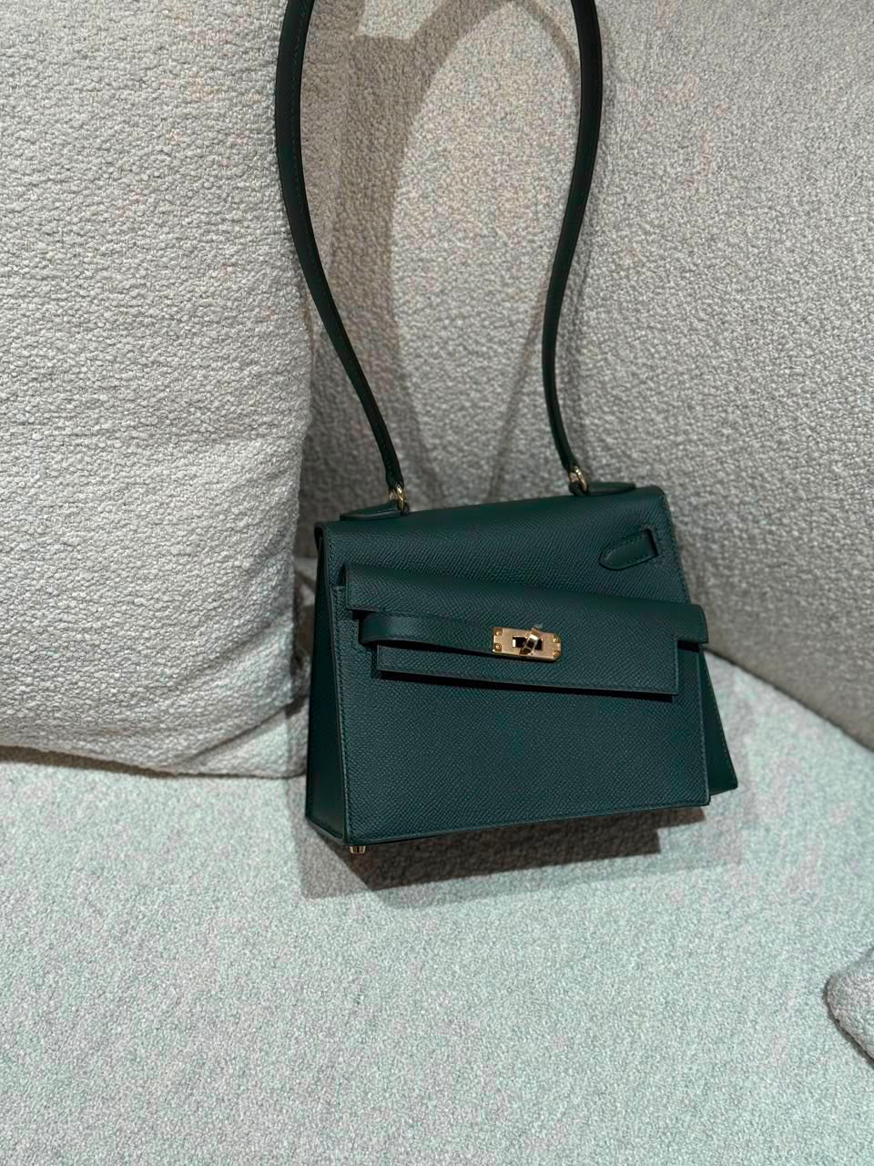 Hermes - kelly 20 en desordre Epsom - vert mangrove -  GHW