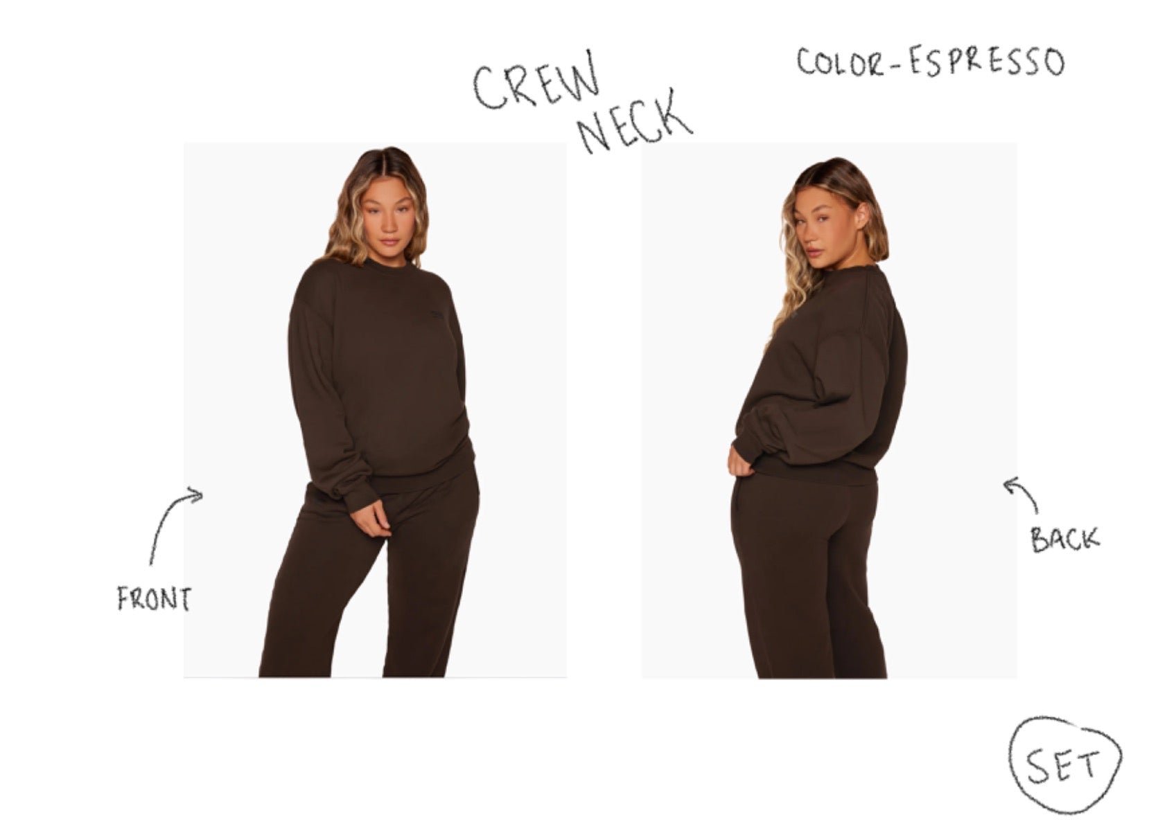 Set active - crewneck sweater - ESPRESSO