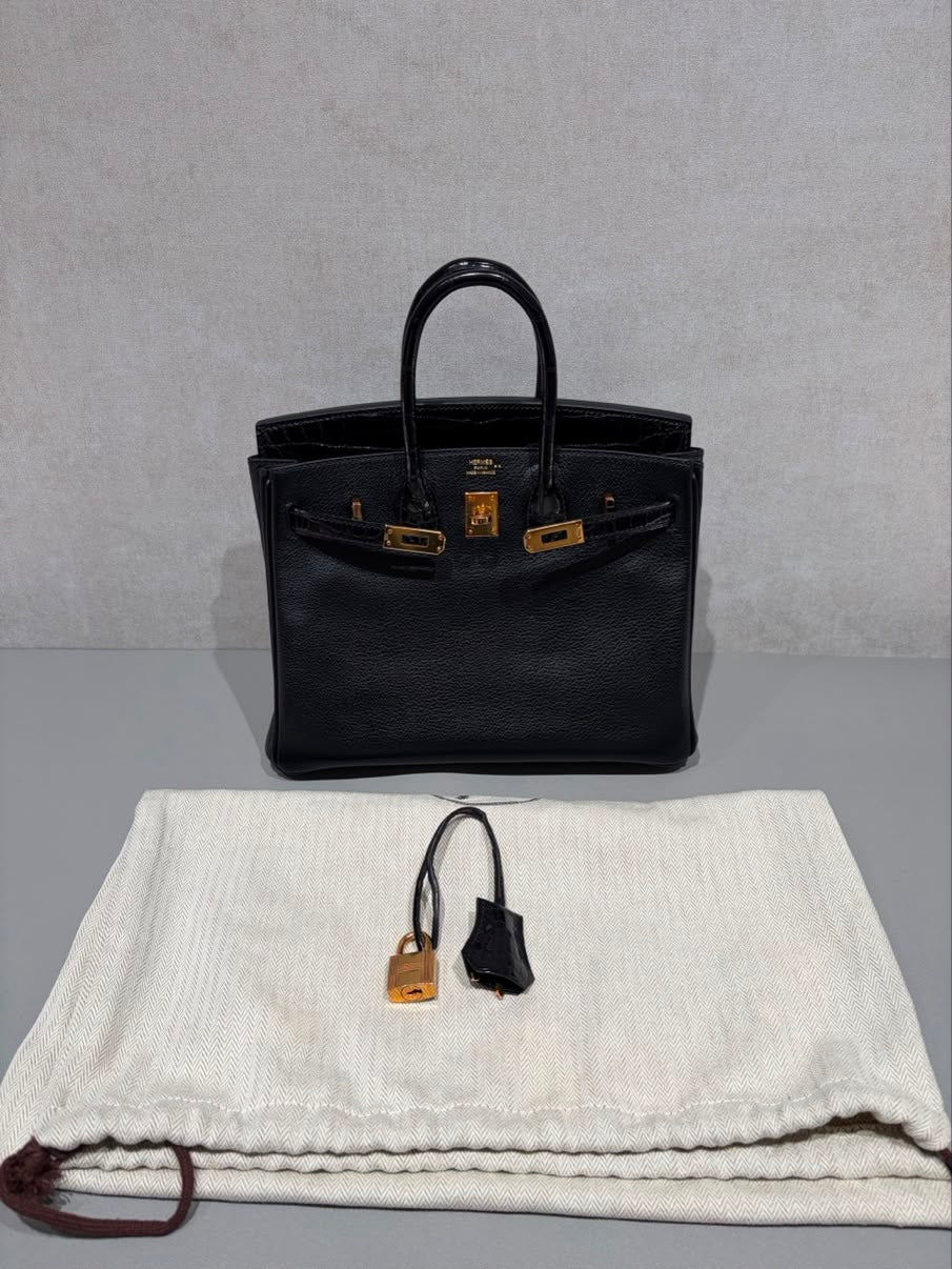 Hermes- Birkin 25 touch shiny - Noir GHW