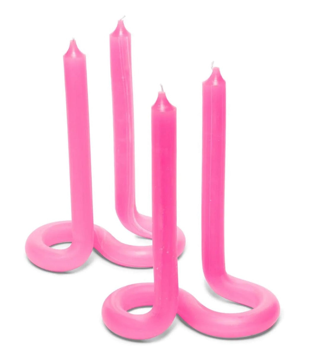 Jade botanics - Twist Fluo set of two candles pink