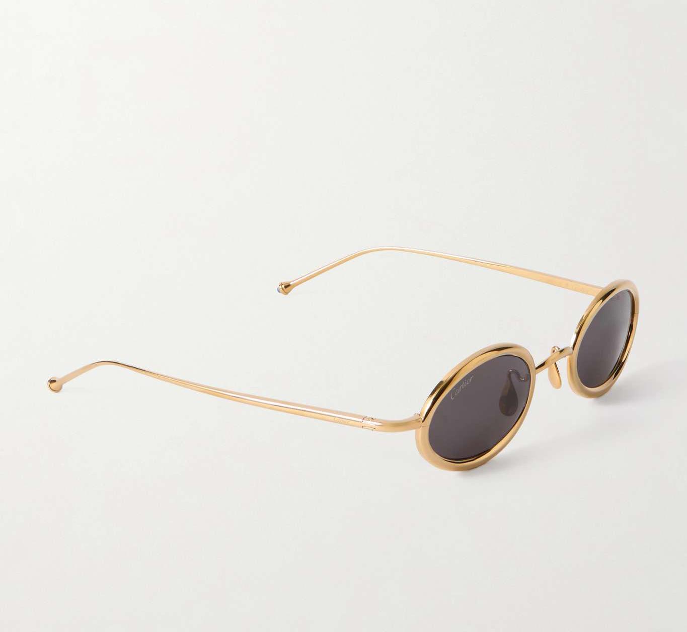 Cartier - Oval-frame gold-tone titanium sunglasses
