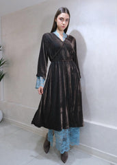 Nofia X Mash - blue lace velvet kaftan