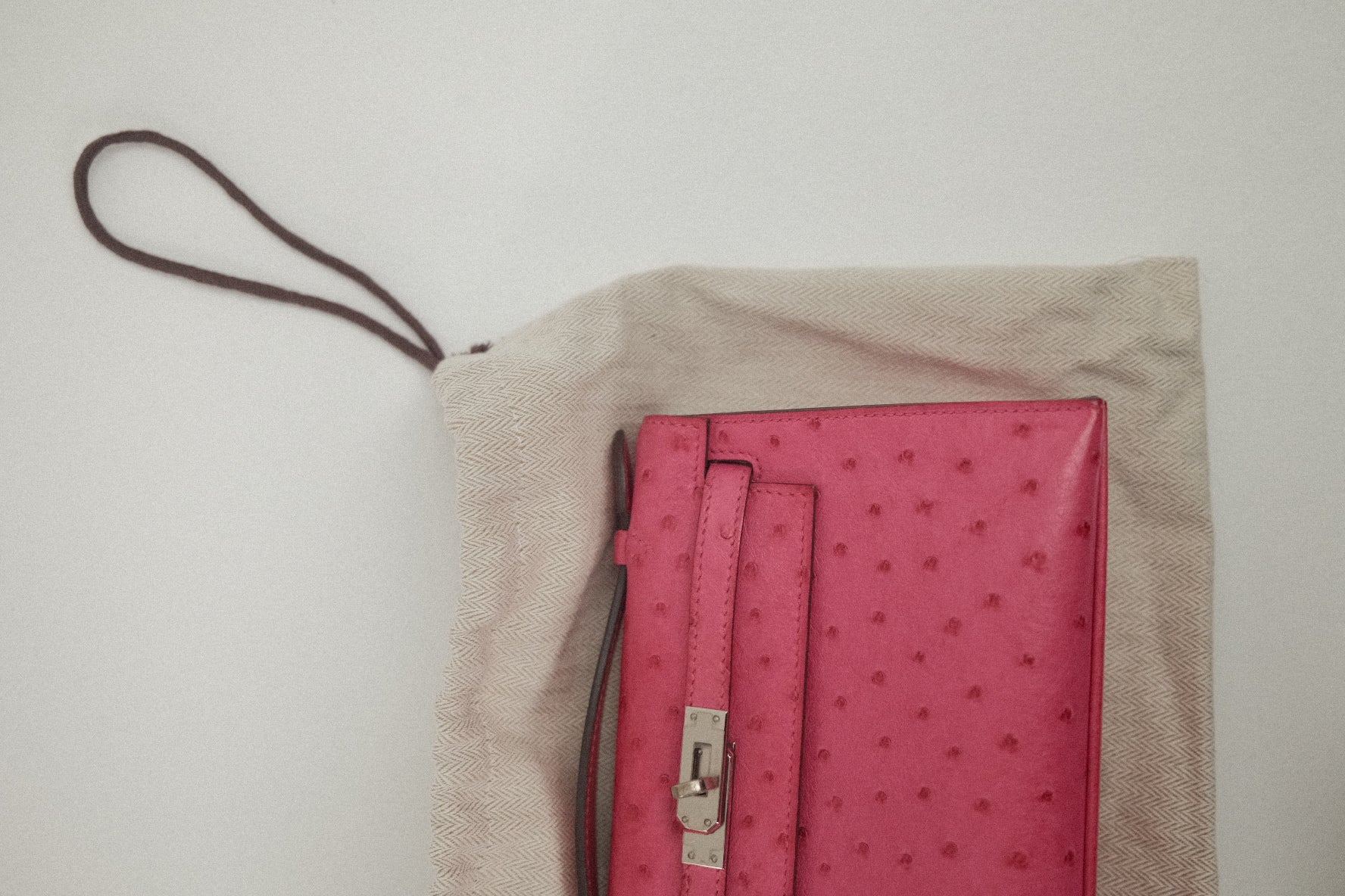 Hermes - kelly pouchette  ostrich