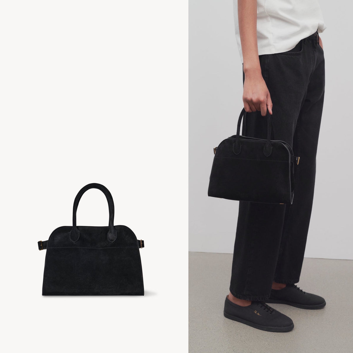 The row suede Margaux size 10 black Gold HW – Mash Shop