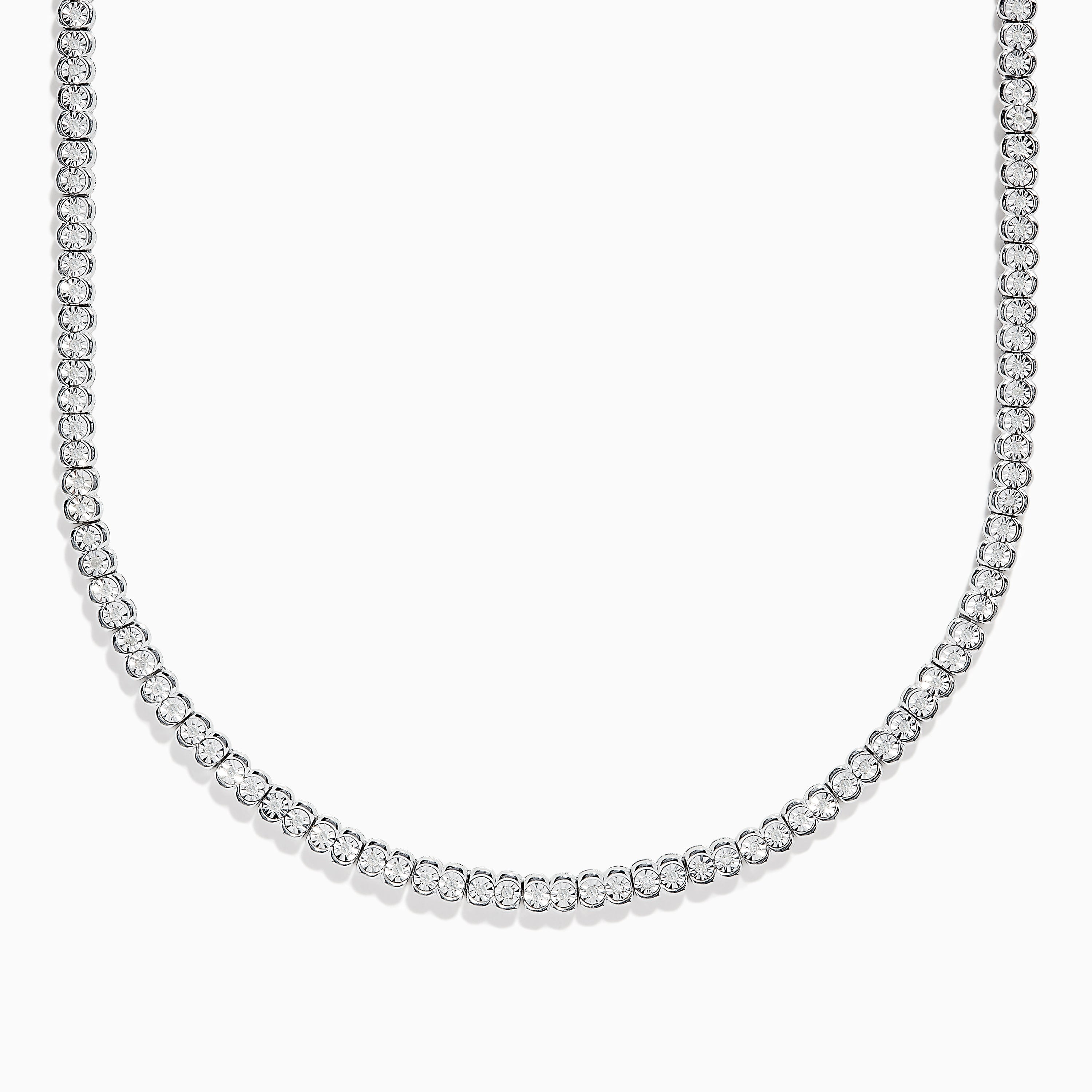 EF - Sterling Silver Diamond Tennis Necklace