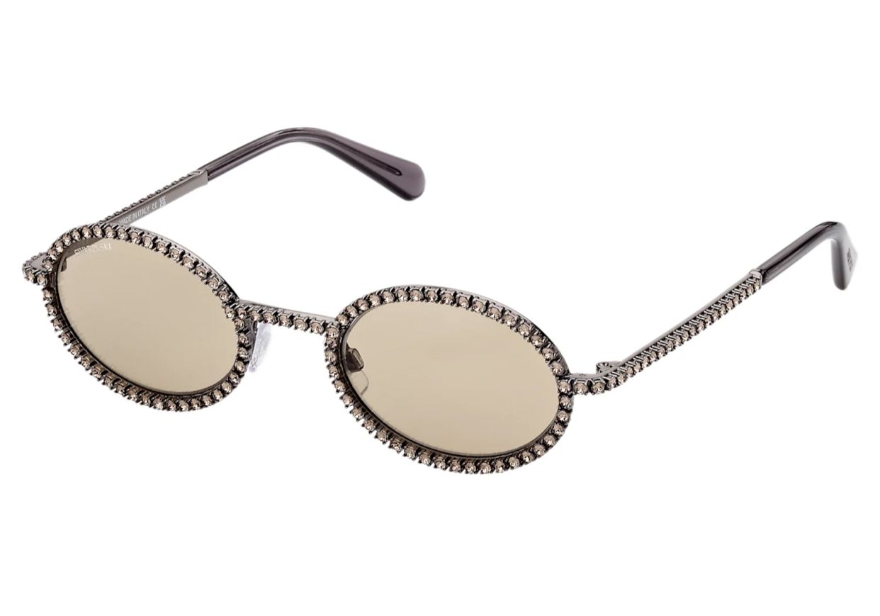Swarovski - oval crystal sunglasses - brown