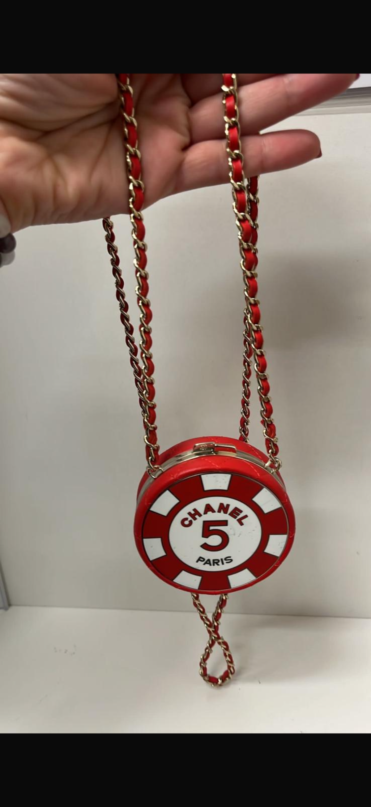 Chanel - red roll bag