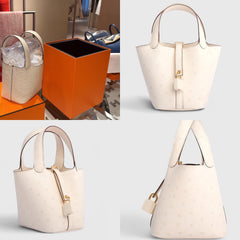 Hermes - micro  picotin ostrich- nata GHW