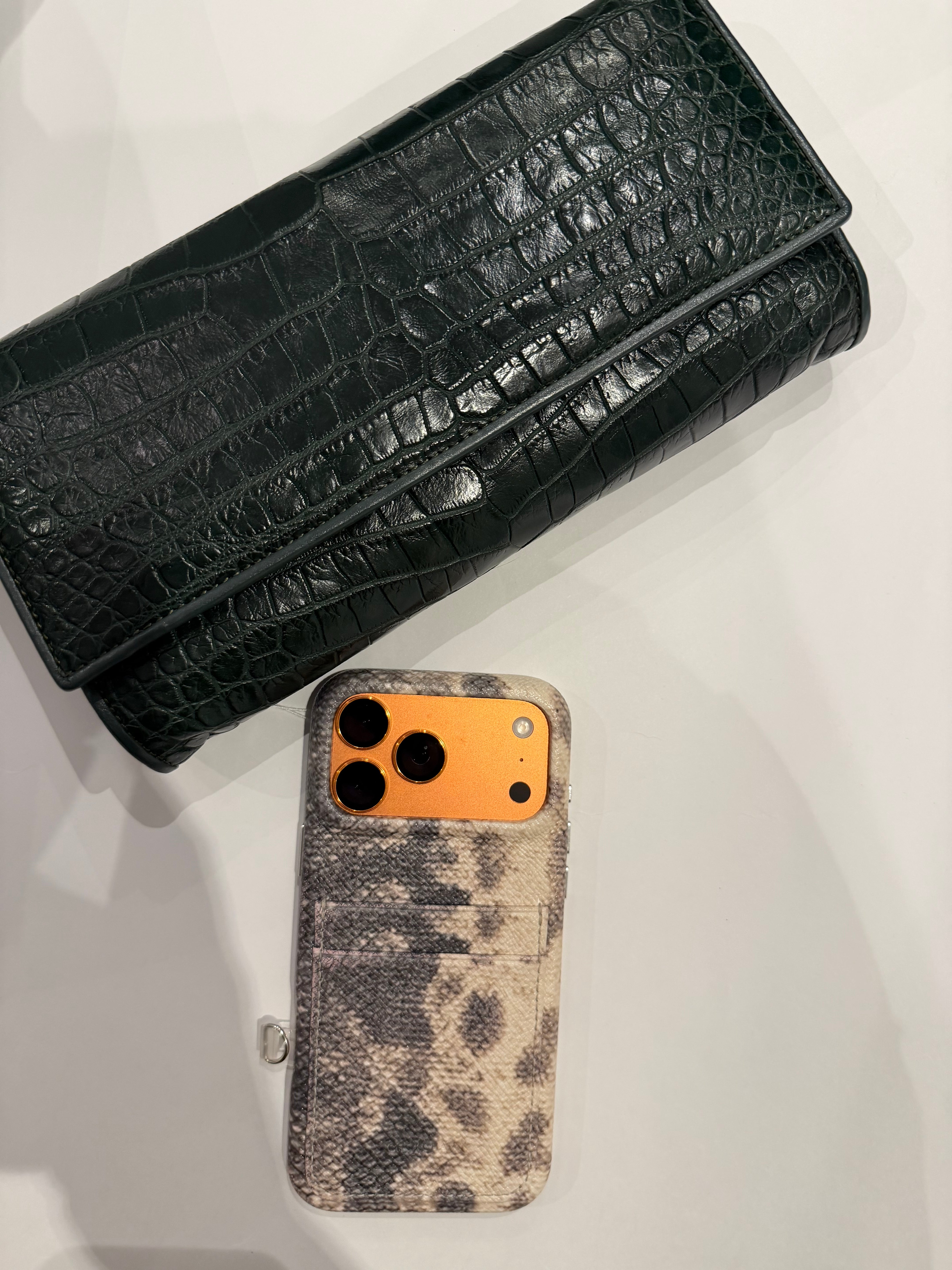 Bougie Bags - the real crocodile 🐊 - clutch/ cross  - dark green