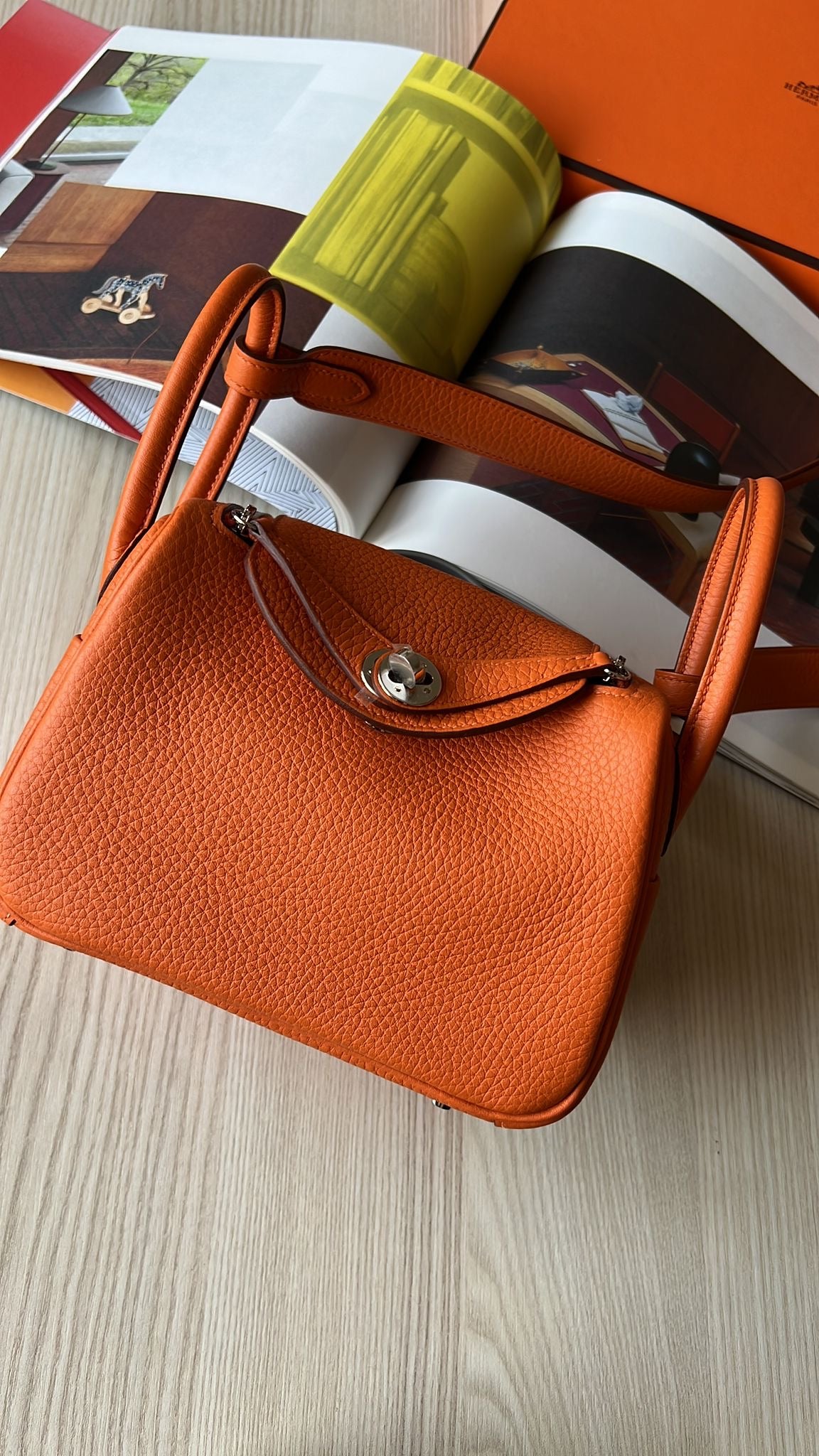Hermes - mini lindy - Orange PHW