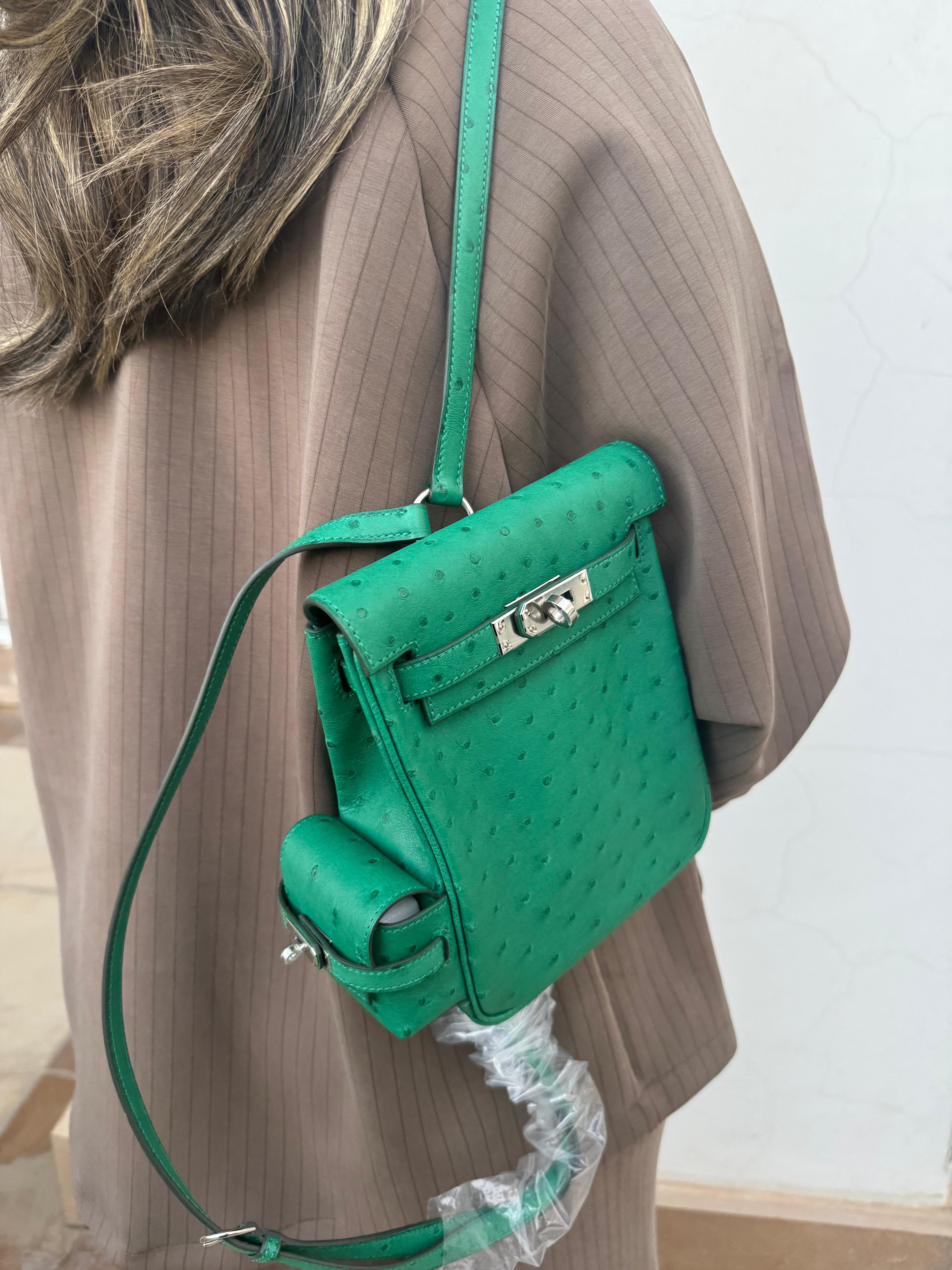 Hermes - kelly jump green ostrich