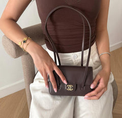 Chanel - mini flap bag - dark brown