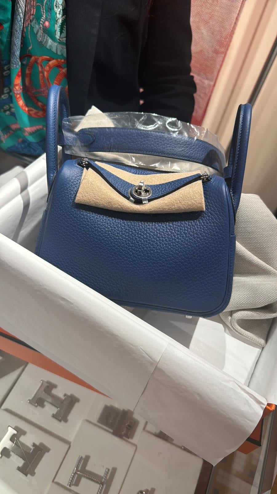 Hermes - mini lindy blue