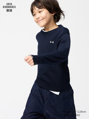 Uniqlo X Anya hindmarch kids - 100% Merino Crew Neck Jumper - navy